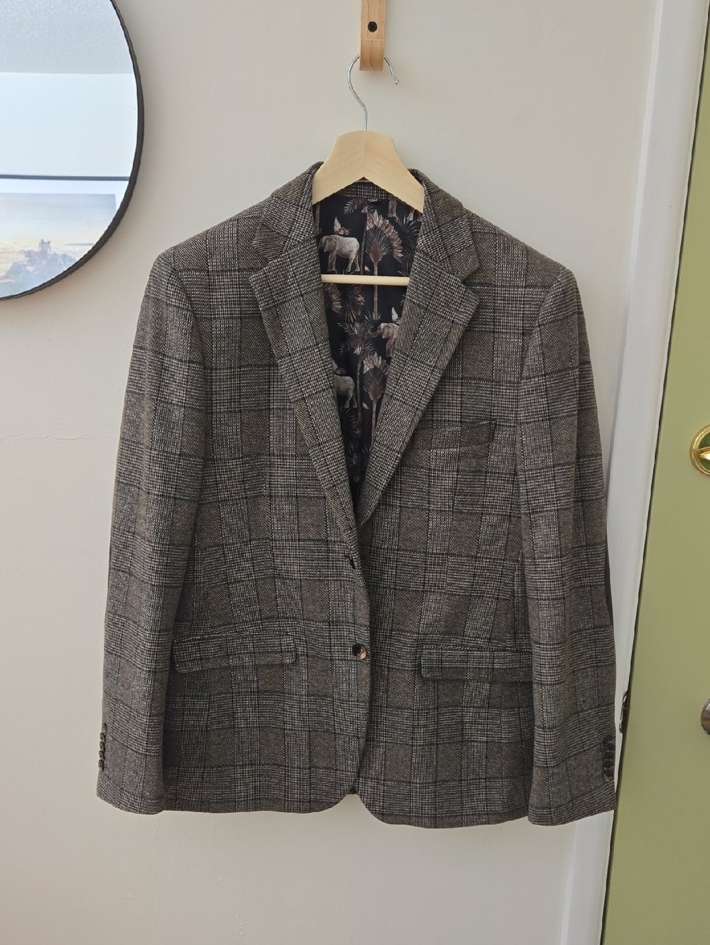 Soul Of London Gray Glen Plaid Sport Coat 40R - Tailored Smart Look